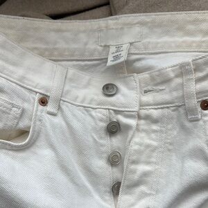 H&M White Button-Fly Jeans size 2